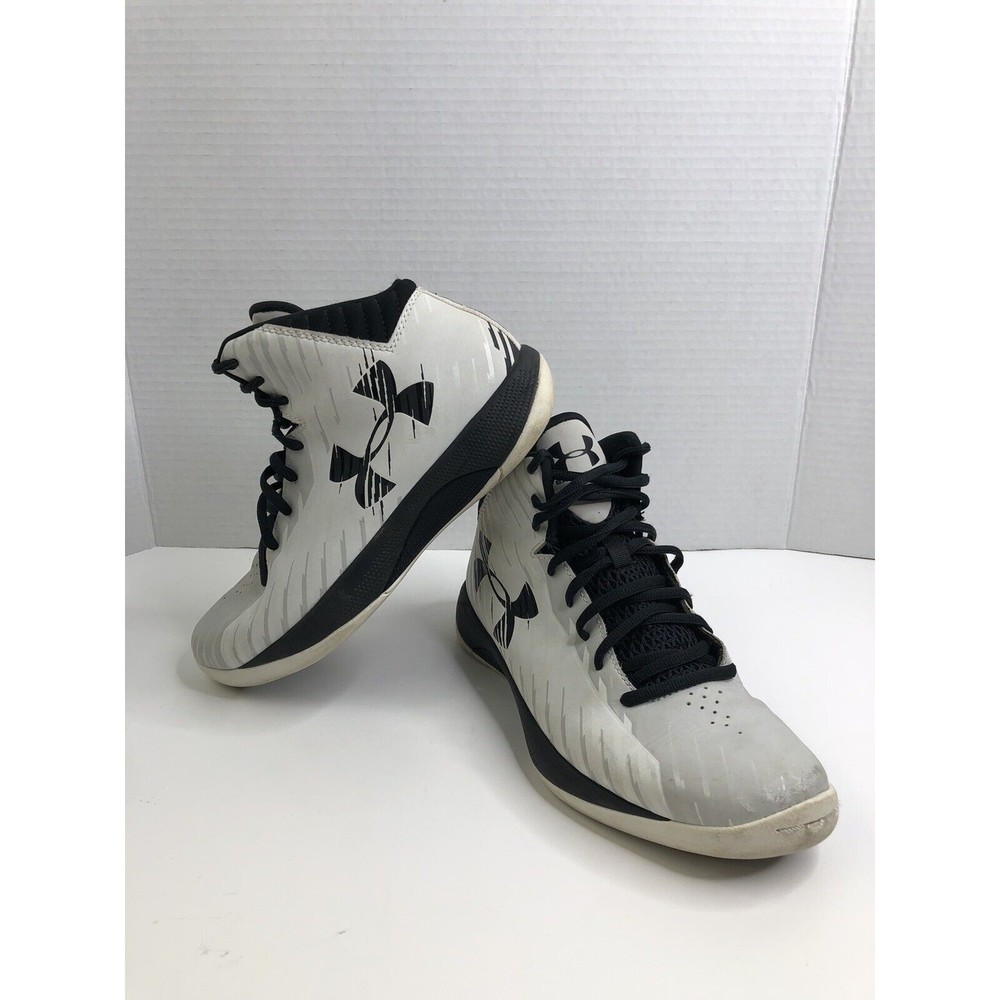 Under Armour Shoes Mens 7.5 Basketball Sneakers Black White Lace Up 4501041168